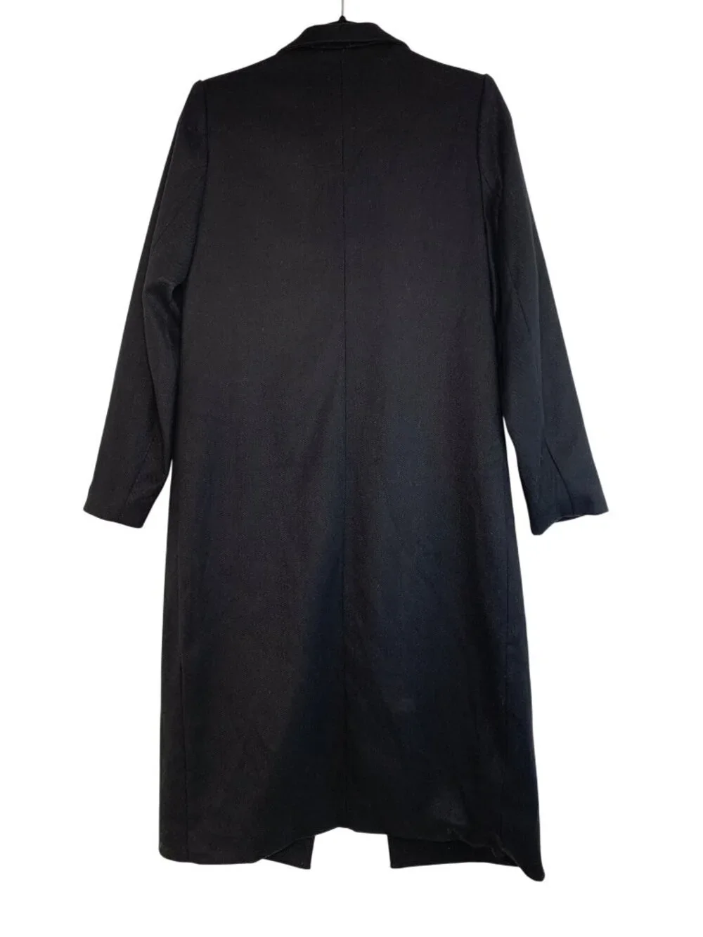Missguided Black Double-Breasted Longline Coat With Crest Buttons Size 8 US NWT - Picture 3 of 11
